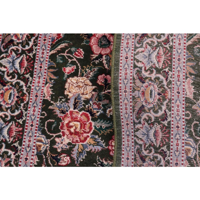 Textile Elegant Floral 1990's Pak-Persian Green/Pink Wool Rug - 2'6'' X 4'3'' For Sale - Image 7 of 9