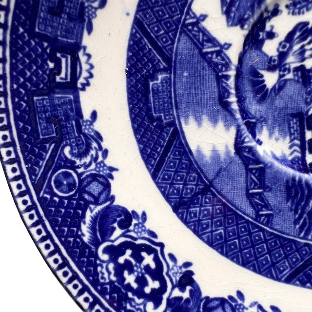 A charming antique English transferware trinket dish by the celebrated Staffordshire pottery house Alfred Meakin,...