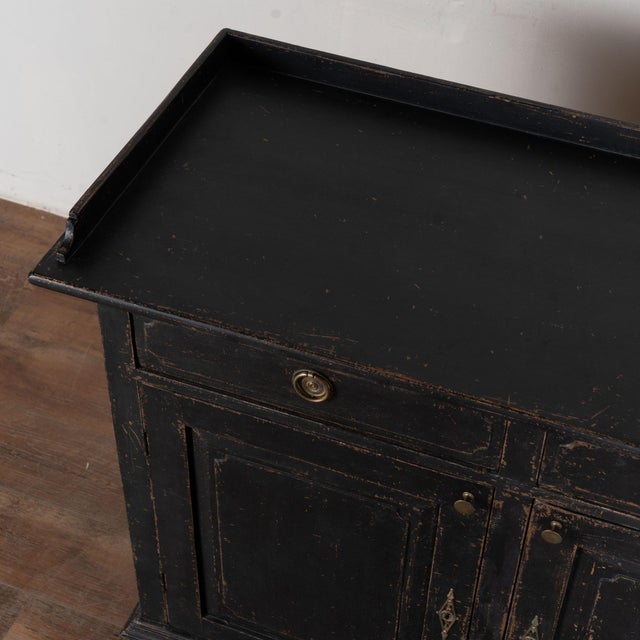 Late 19th Century 19th Century Swedish Black Painted Pine Sideboard Buffet For Sale - Image 5 of 14