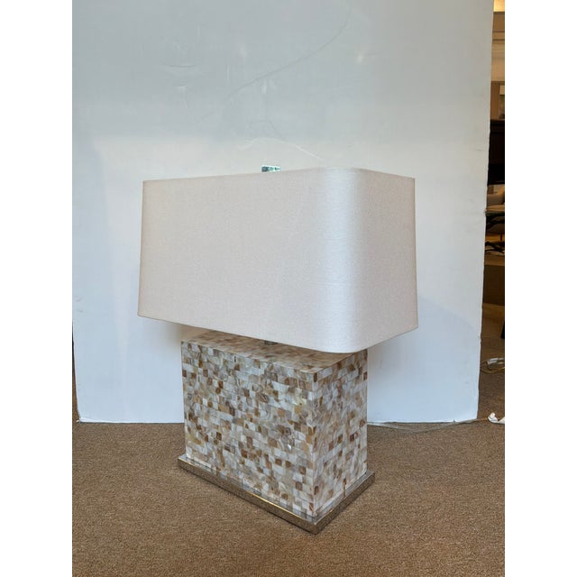 Mother of Pearl Mosaic Lamp For Sale - Image 4 of 7