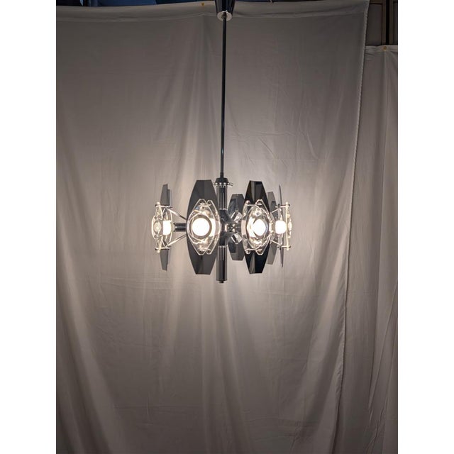 Vintage Chandelier in the style of Oscar Torlasco, 1970s For Sale - Image 9 of 16