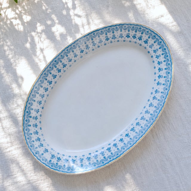 Large Oval Platter in Blue and Gilt Porcelain by Oscar Schaller, 1909 For Sale - Image 6 of 6