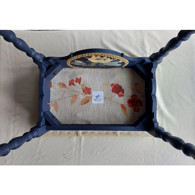 Art Nouveau Leather Topped Bench With Button Detail For Sale - Image 11 of 12