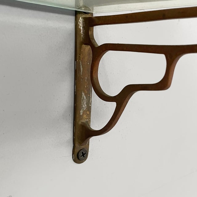 Art Deco Italian Shelf in Glass and Brass, 1930s For Sale - Image 10 of 14