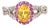 2.15 Carat Yellow Pink Sapphire Diamond 14 Karat White Gold Ring, Size 7 For Sale