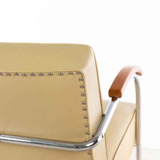 1930s Vintage Bauhaus Chair in Brown Leather from Mücke & Melder, 1930s For Sale - Image 5 of 7