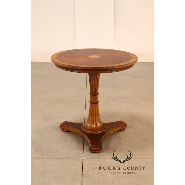 Ethan Allen Ethan Allen Townhouse Collection Round Pedestal Side Table For Sale - Image 4 of 18