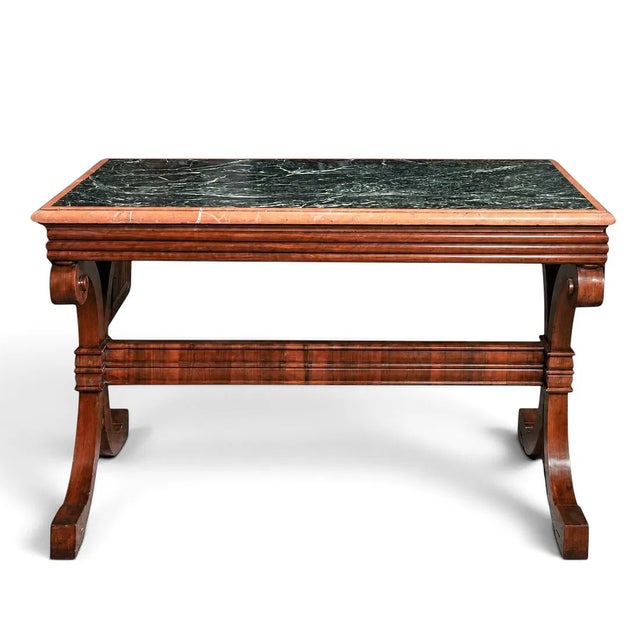 Empire Revival Wood and Marble Topped Table Artist/Designer/Manufacturer: Unknown Marking(s); notes: Empire/Classical...