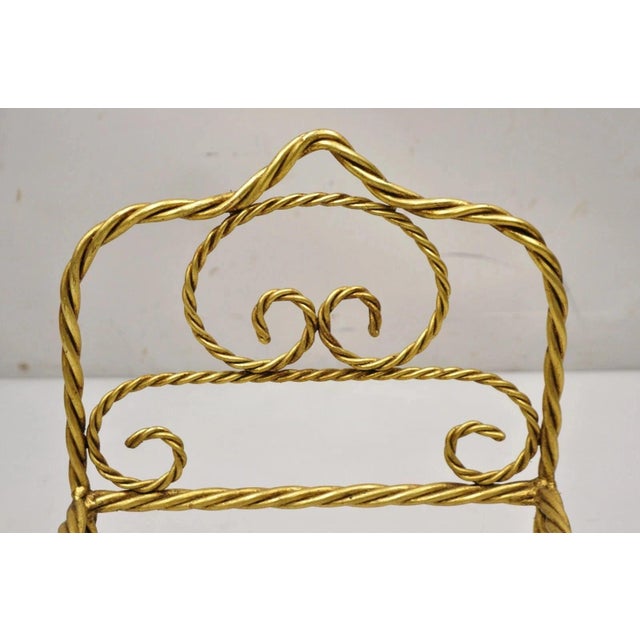 Vintage Italian Hollywood Regency Iron Tassel Frame Pet Cat Dog Bed or Doll Bed For Sale - Image 4 of 11