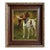 English Pointer With Pheasant Framed 11x14" Oil Painting Print on Canvas, Brown & Gold Frame For Sale
