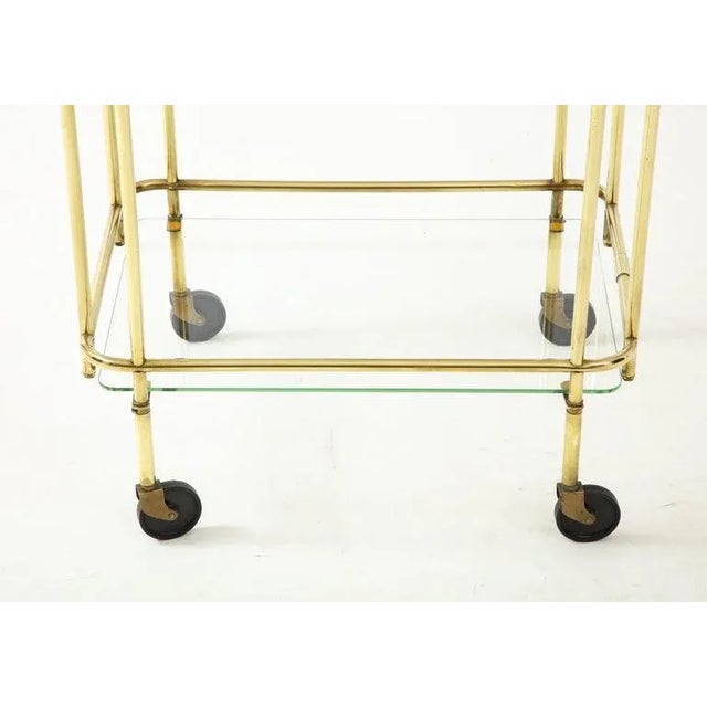 1950s 1950s Italian Solid Brass Two-Tier Bar Cart For Sale - Image 5 of 11