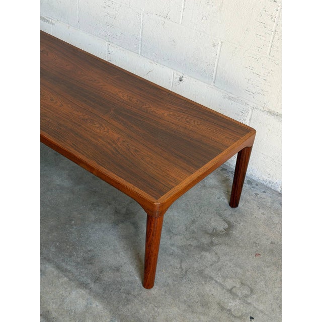 Large Vintage Danish Rosewood Coffee Table – Mid Century Modern Scandinavian Rectangular Cocktail Table For Sale In Los Angeles - Image 6 of 10