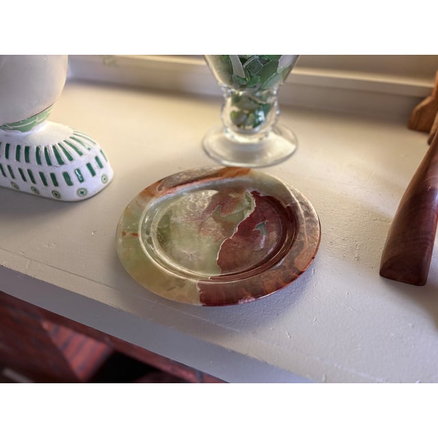 Vintage Green & Red Onyx Stone Decorative Bowl / Catchall Dish For Sale - Image 14 of 14