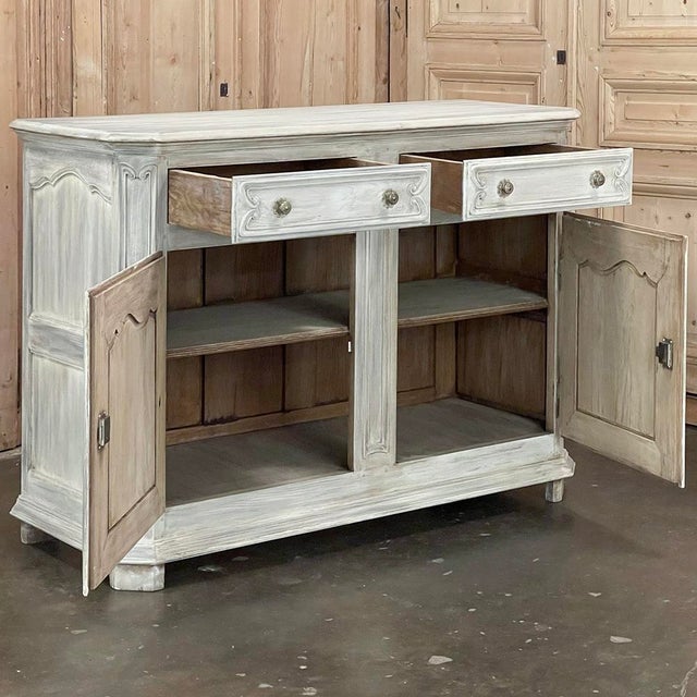 19th Century Country French Whitewashed Oak Buffet For Sale - Image 4 of 18