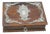 Wooden Jewelry Box with Silver Applications and Key For Sale