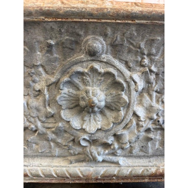 Metal Antique French Cast Iron Jardinière Planter, Louis XVI Style, 1880 For Sale - Image 7 of 13