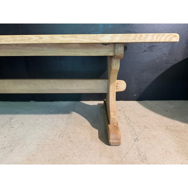 Bleached Oak Farmhouse Dining Table, 1920s For Sale - Image 11 of 16
