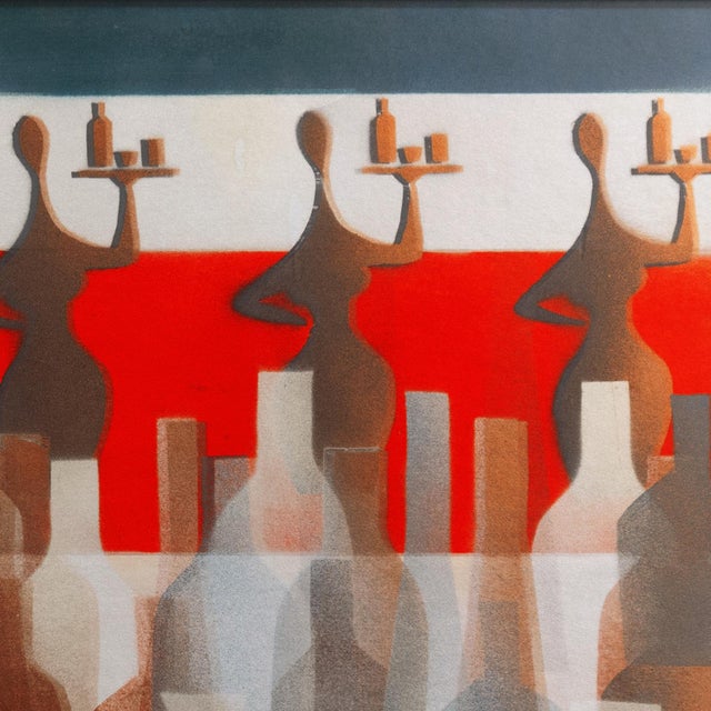 'Betsy Ross Bar & Grill' by John F. Wahl, 1983, Santa Cruz Art League, California, Cocktail Hostesses For Sale - Image 4 of 10