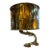 Italian Sculptural Brass Table Lamp With Cylindrical Shade, 1970s For Sale