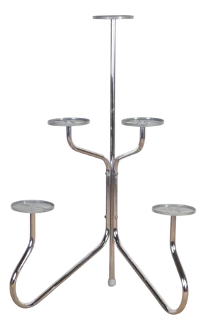 Mid-Century Chrome Corner Flower Stand or Shelf, Former Czechoslovakia, 1960s