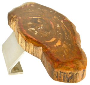 Architectural Push Pull Door Handle in Petrified Wood, 1970s
