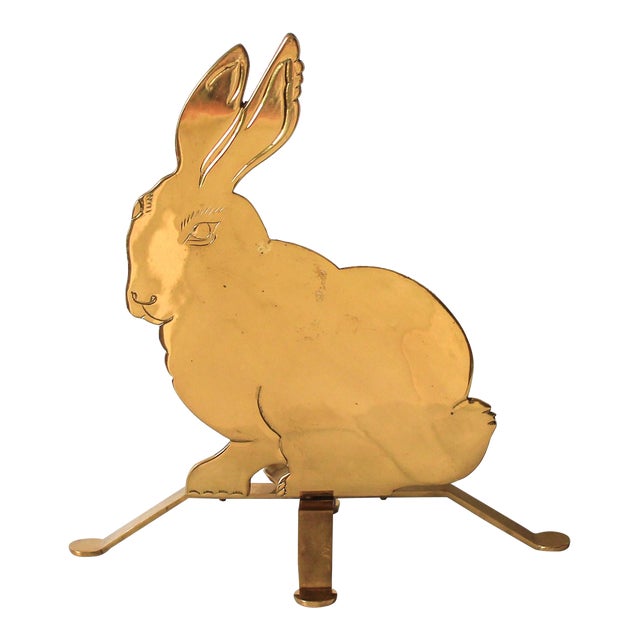 Vintage Brass Bunny Rabbit Candle Holder For Sale