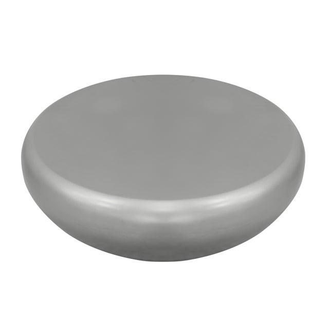 Modern Pasargad Home Helios Drumm Shape Coffee Table, Silver For Sale - Image 3 of 8