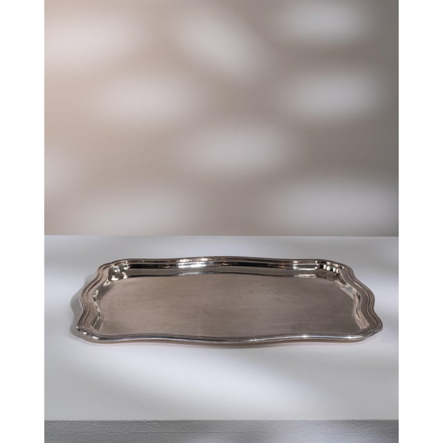 20th Century Italian Silver-Plated Tray For Sale - Image 14 of 15