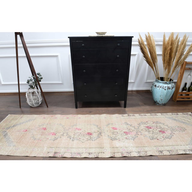 1970s 1970s Vintage Handmade Wool Cotton Turkish Area Rug For Sale - Image 5 of 11