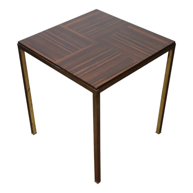 Vintage Rosewood and Bronze Side Table, 1960 For Sale