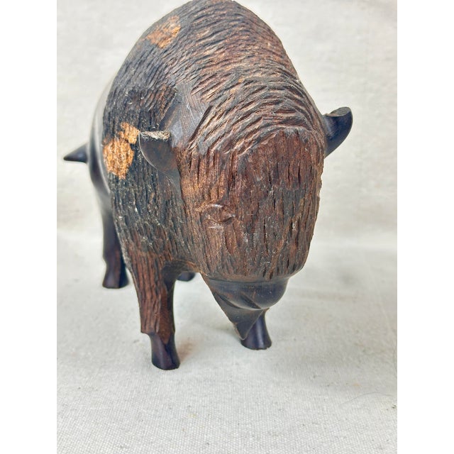 Vintage Hand Carved Ironwood Buffalo Figurine For Sale In New Orleans - Image 6 of 6