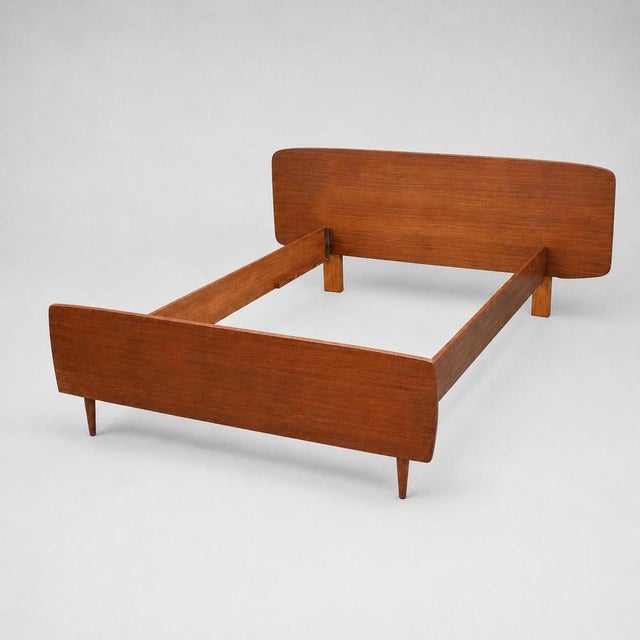 Vintage Teak Bed with Headboard, 1960s For Sale - Image 5 of 5