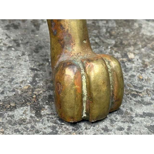 French Brass Swivel Stool, Circa 1940's For Sale - Image 11 of 12