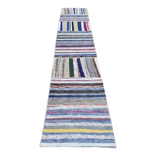 1960s Bohemian Colourful Vintage Runner Rug For Sale