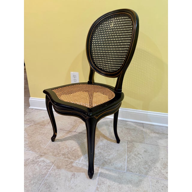 Authentic vintage 2-piece writing desk (Bureau Plat) and matching vanity chair set from the highly collectible Drexel...