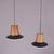 Mid-Century Modern Hanging Lamps in Wicker, Black Metal, and Glass, 1950s, Set of 2 For Sale - Image 3 of 9
