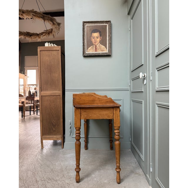 English Console Desk in Pine, 1920s For Sale - Image 6 of 11