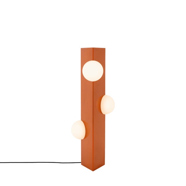 Contemporary High Sfera Orange Glaze Lamp from Pulpo For Sale - Image 3 of 18