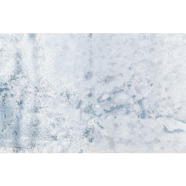 Early 21st Century Contemporary Abstract Light Blue Silk Rug "Water" by Doris Leslie Blau For Sale - Image 5 of 6