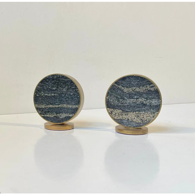 Art deco styled mid-century salt and pepper shakers fashioned from slaps/cuts of solid granite from the mines of...