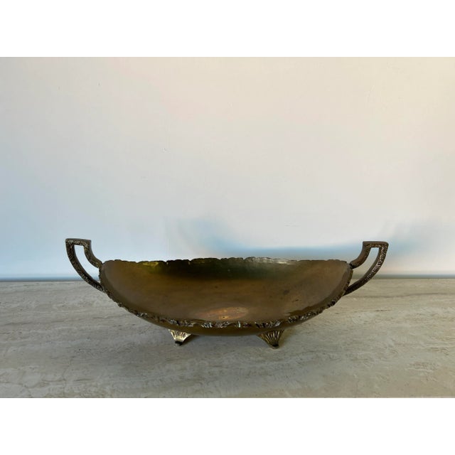 Vintage Handmade Mexican Brass Centerpiece Fruit Bowl For Sale - Image 12 of 13