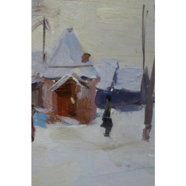 Boris Lavrenko, Village in the Snow, 1974 For Sale - Image 4 of 6