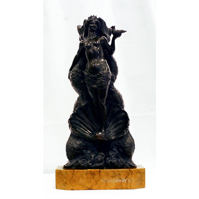 Ferdinando De Luca, Figurative Sculpture, 1921, Bronze with Yellow Marble Base For Sale - Image 11 of 11