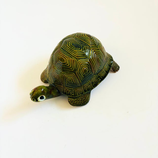 Mid Century Hand Made Ceramic Turtle - Signed and Dated 1977 For Sale - Image 4 of 14
