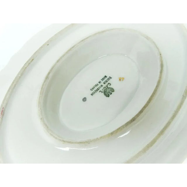 Art Deco Gravy Boat with Underplate from Tielsch Pottery, Poland, 1950s, Set of 2 For Sale - Image 6 of 8