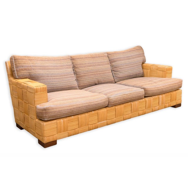 A rare "Block Island" sofa by John Hutton for Donghia. This absolutely gorgeous sofa features a very unique fully woven...