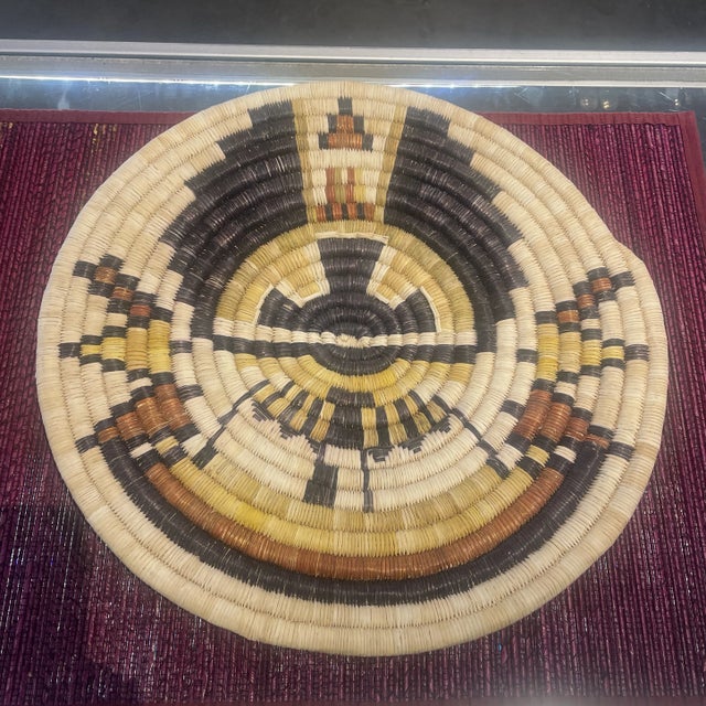 1930s Vintage Hopi Hand Woven Crow Mother Plaque Native American South West Beautiful For Sale - Image 10 of 10