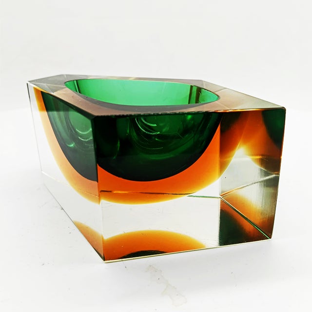 Vintage Italian Multifaceted Asymmetrical Ashtray in Murano Glass by Flavio Poli for Seguso, 1960s For Sale - Image 7 of 13