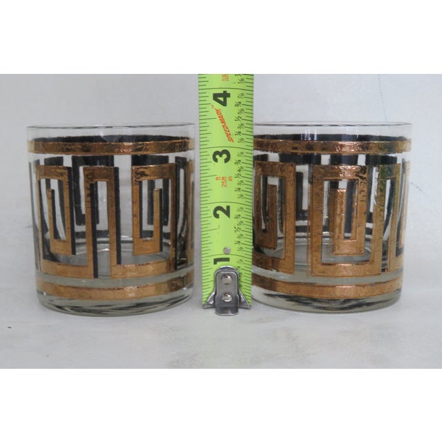 MCM Culver Barware Greek Key Barware Glasses Whiskey Cups Set of Two For Sale In Miami - Image 6 of 10