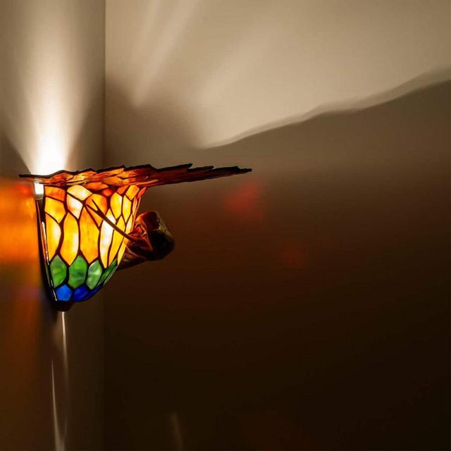 Colorful Wall Light in the style of Edgar Brandt, 1920 For Sale - Image 14 of 17